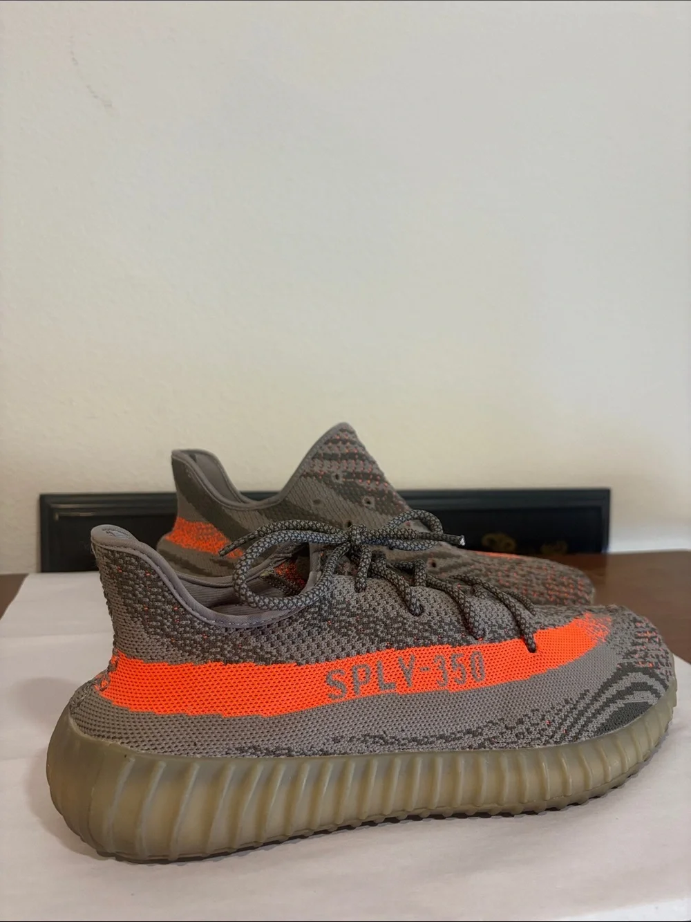 Adidas Yeezy Sneakers SPLY- 350 Gray with Neon Orange